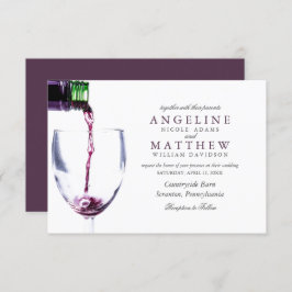 Elegant Rustic Vineyard & Wine Glass Wedding Card Kaart