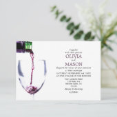 Elegant Rustic Vineyard & Wine Glass Wedding Card Kaart (Staand voorkant)