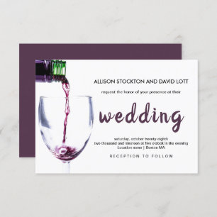 Elegant Rustic Vineyard & Wine Glass Wedding Card Kaart