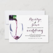 Elegant Rustic Vineyard & Wine Glass Wedding Card Kaart (Voorkant)