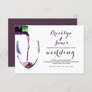 Elegant Rustic Vineyard & Wine Glass Wedding Card Kaart