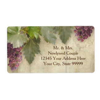 Elegant Rustic Vineyard Winery Fall Wedding Etiket