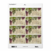 Elegant Rustic Vineyard Winery Fall Wedding Etiket (Full Sheet)
