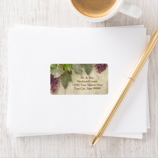 Elegant Rustic Vineyard Winery Fall Wedding Etiket (Insitu)