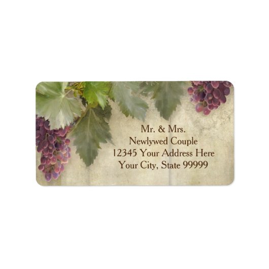 Elegant Rustic Vineyard Winery Fall Wedding Etiket (Voorkant)