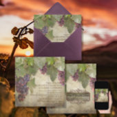 Elegant Rustic Vineyard Winery Fall Wedding Kaart