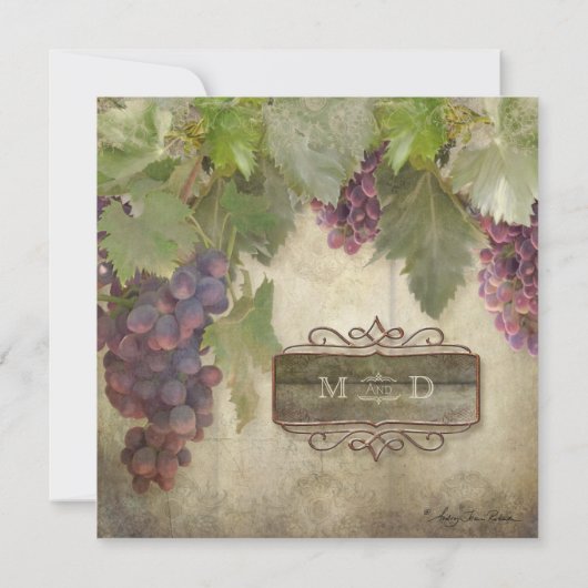 Elegant Rustic Vineyard Winery Herfst Couples Show Kaart (Achterkant)