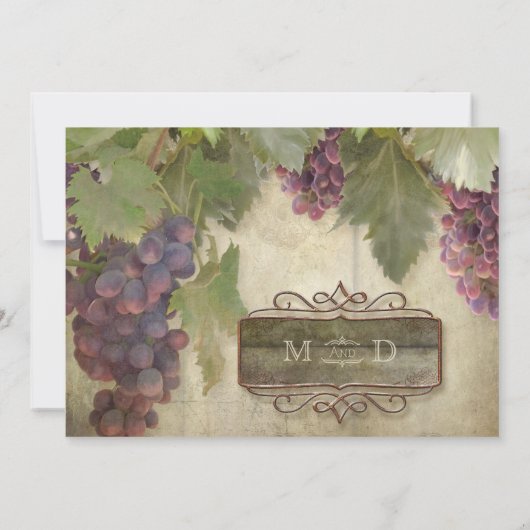 Elegant Rustic Vineyard Winery Herfst Couples Show Kaart (Achterkant)