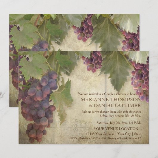 Elegant Rustic Vineyard Winery Herfst Couples Show Kaart (Voorkant / Achterkant)