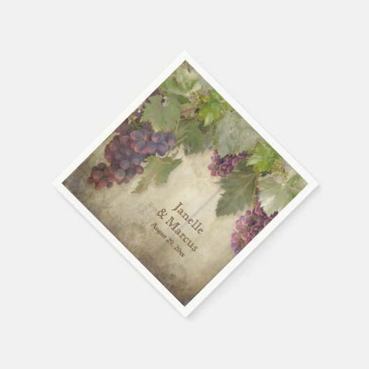 Elegant Rustic Vineyard Winery Herfst Reception Servetten (Hoek)