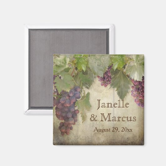 Elegant Rustic Vineyard Winery Herfst Save the Dat Magneet (Voorkant / Achterkant)