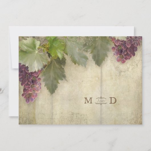 Elegant Rustic Vineyard Winery Stylish Wedding Kaart (Achterkant)