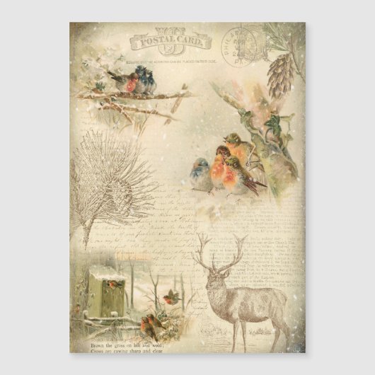 Elegant Rustic Vintage Kerstland Collage (Voorkant)