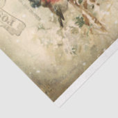 Elegant Rustic Vintage Kerstland Collage Tissuepapier (Detail)