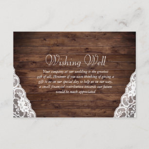 Elegant Rustic Vintage Wedding Wishing Well Kaart