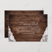 Elegant Rustic Vintage Wedding Wishing Well Kaart (Voorkant / Achterkant)
