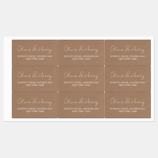 Elegant Rustic Waterproof Return Address Labs Labels (Vel)