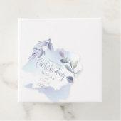 Elegant Rustic Waterverf Aqua Lila bladeren Bedankjes Labels (In situ)