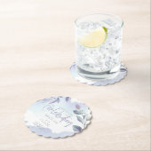 Elegant Rustic Waterverf Aqua Lila bladeren Kartonnen Onderzetters (Insitu)