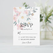 Elegant Rustic Waterverf Floral RSVP Kaartje (Staand voorkant)