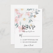 Elegant Rustic Waterverf Floral RSVP Kaartje (Voorkant / Achterkant)