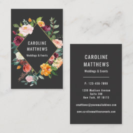 Elegant Rustic Waterverf Floral Visitekaartje