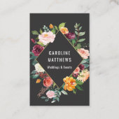 Elegant Rustic Waterverf Floral Visitekaartje (Voorkant)