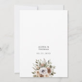 Elegant Rustic Waterverf Floral Wedding Save The Date (Achterkant)