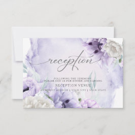 Elegant Rustic Waterverf Violet Poppies Kaart