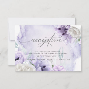 Elegant Rustic Waterverf Violet Poppies Kaart