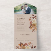 Elegant Rustic Wedding All In One Uitnodiging (Binnen)