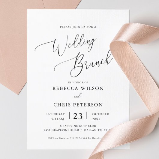 Elegant Rustic Wedding Brunch Uitnodiging