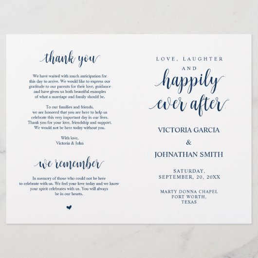 Elegant Rustic Wedding Ceremony Foldable Programs (Voorkant)