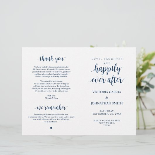 Elegant Rustic Wedding Ceremony Foldable Programs (Staand voorkant)
