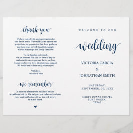 Elegant Rustic Wedding Ceremony Foldable Programs