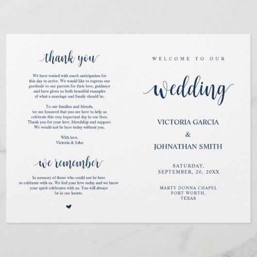 Elegant Rustic Wedding Ceremony Foldable Programs (Voorkant)