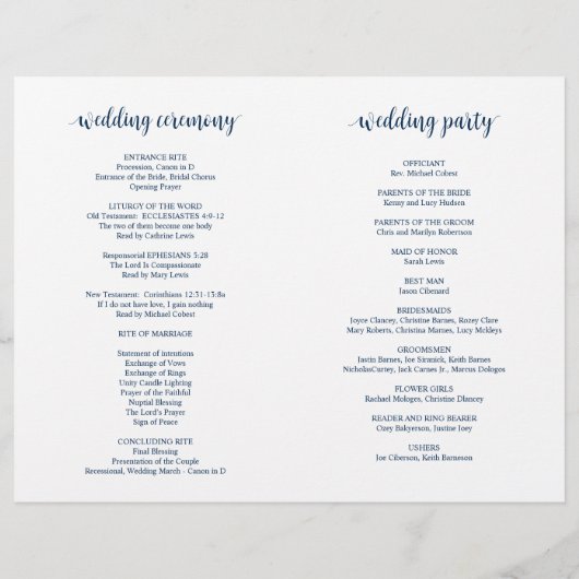 Elegant Rustic Wedding Ceremony Foldable Programs (Achterkant)