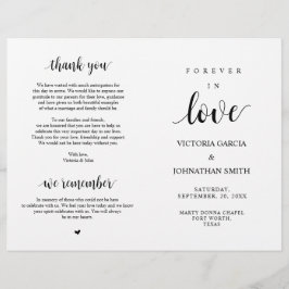 Elegant Rustic Wedding Ceremony Foldable Programs