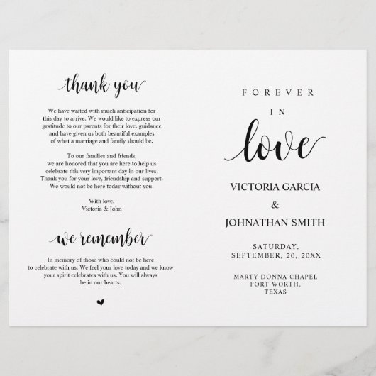 Elegant Rustic Wedding Ceremony Foldable Programs (Voorkant)