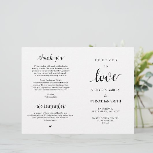 Elegant Rustic Wedding Ceremony Foldable Programs (Staand voorkant)