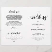 Elegant Rustic Wedding Ceremony Foldable Programs