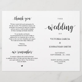 Elegant Rustic Wedding Ceremony Foldable Programs