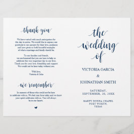 Elegant Rustic Wedding Ceremony Foldable Programs