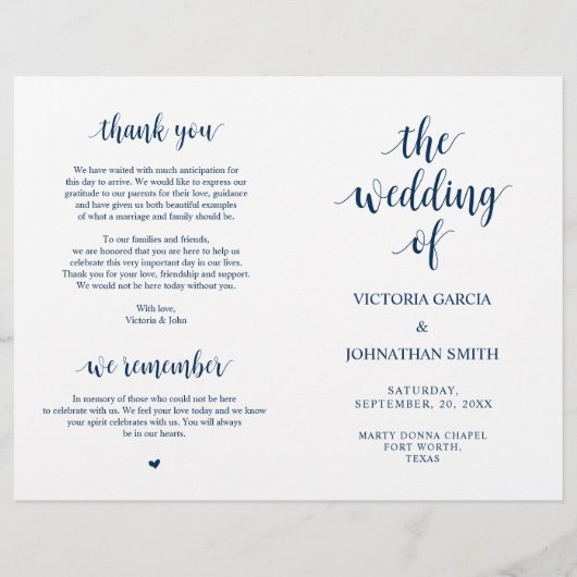 Elegant Rustic Wedding Ceremony Foldable Programs (Voorkant)