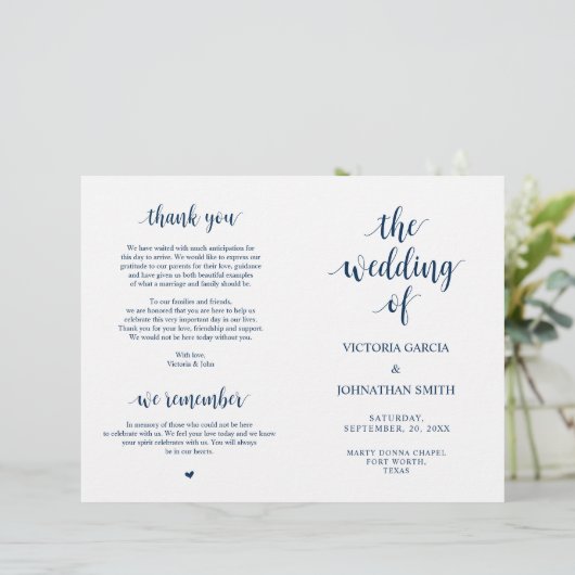 Elegant Rustic Wedding Ceremony Foldable Programs (Staand voorkant)