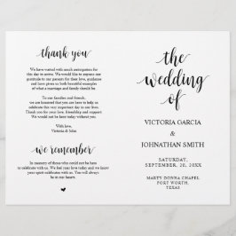 Elegant Rustic Wedding Ceremony Foldable Programs