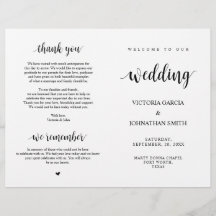 Elegant Rustic Wedding Ceremony Foldable Programs
