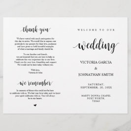 Elegant Rustic Wedding Ceremony Foldable Programs