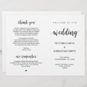 Elegant Rustic Wedding Ceremony Foldable Programs (Voorkant / Achterkant)