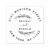 Elegant Rustic Wedding Custom Names Address Self- Zelfinktende Stempel (Design)